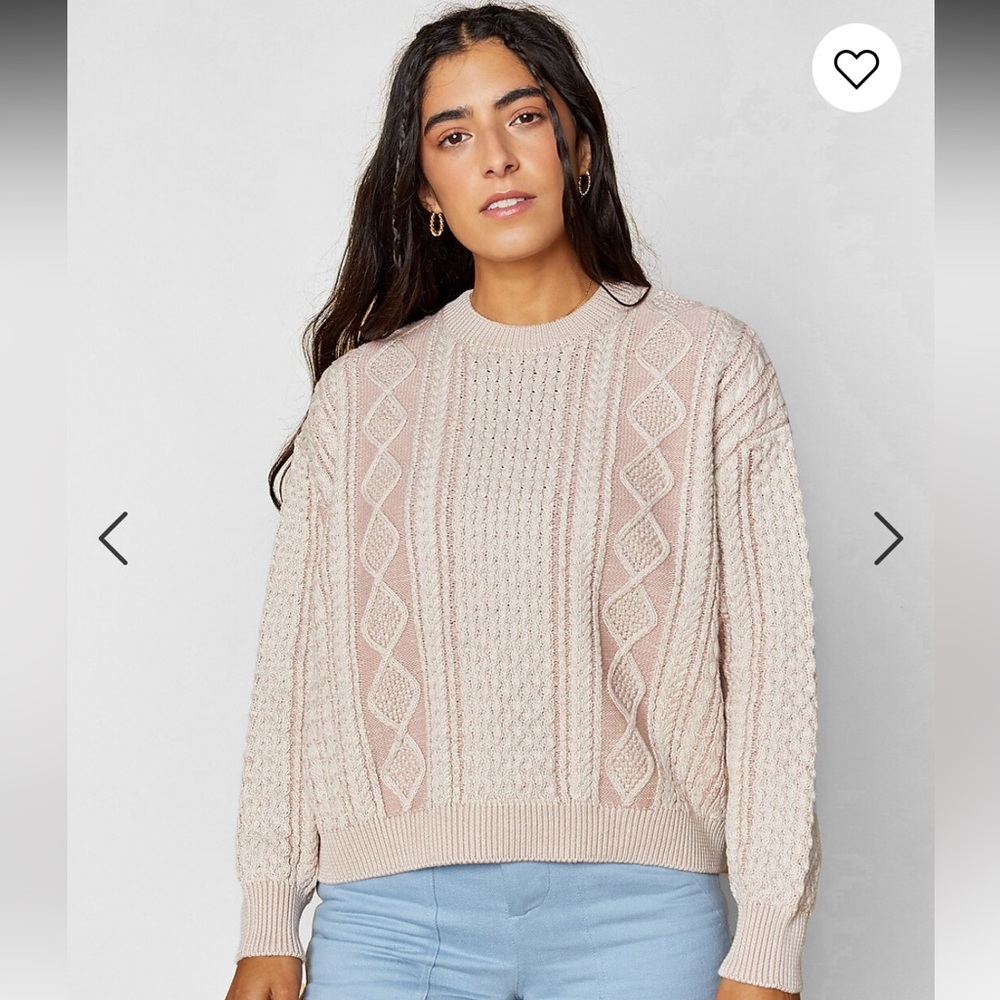 Back Beat Co. Pink fisherman sweater - XS/S